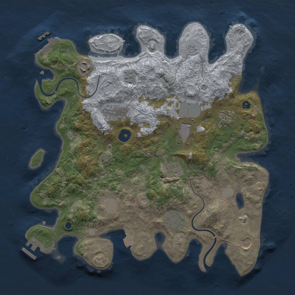 Rust Map: Procedural Map, Size: 3600, Seed: 489014132, 15 Monuments