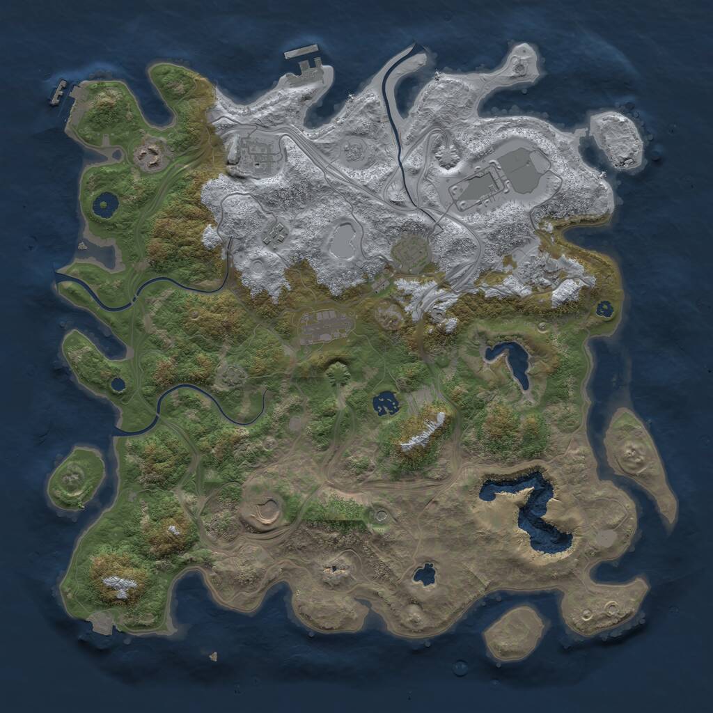 Rust Map: Procedural Map, Size: 4250, Seed: 248883749, 15 Monuments