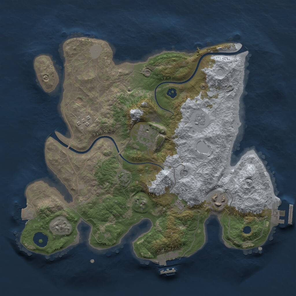 Rust Map: Procedural Map, Size: 3000, Seed: 89531, 9 Monuments