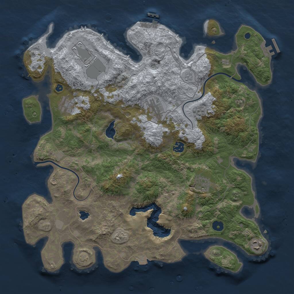Rust Map: Procedural Map, Size: 4000, Seed: 22561, 13 Monuments