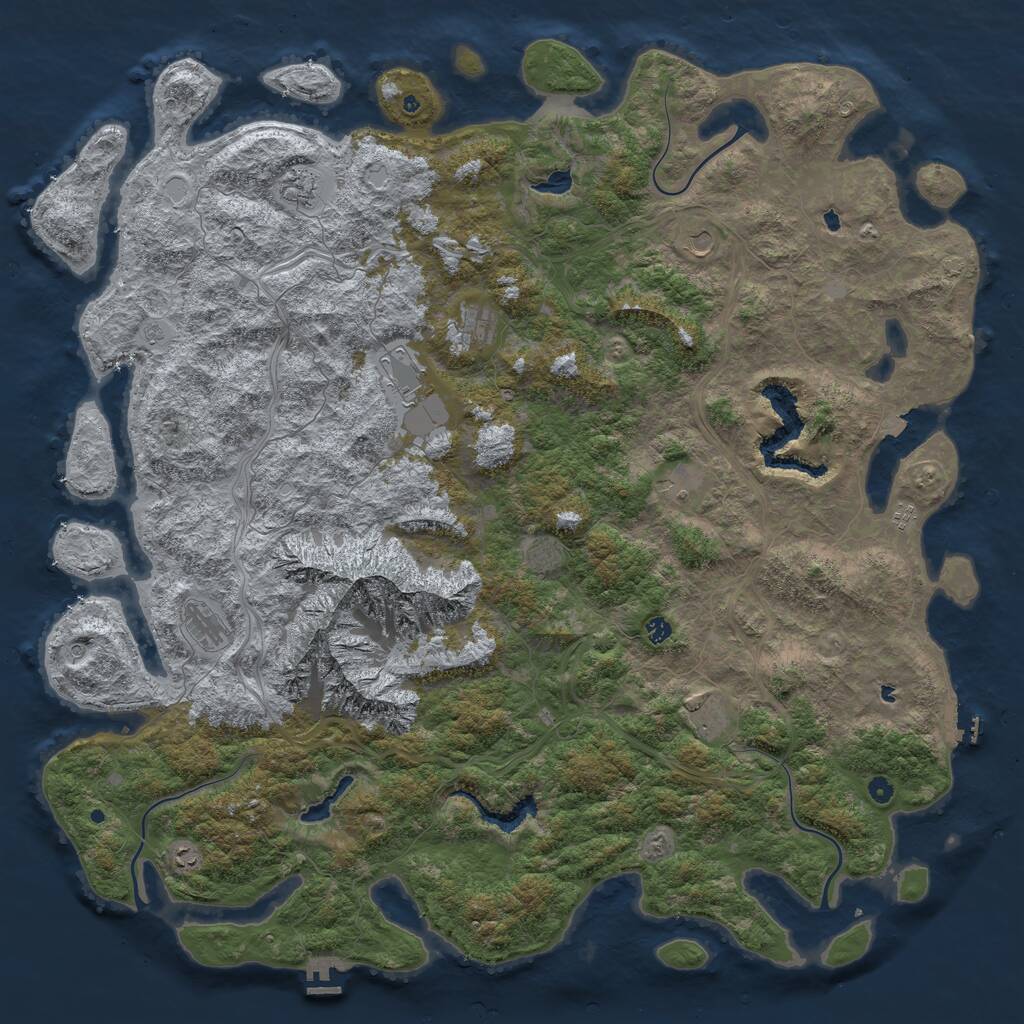 Rust Map: Procedural Map, Size: 6000, Seed: 24061978, 17 Monuments