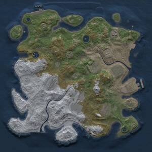 Thumbnail Rust Map: Procedural Map, Size: 3500, Seed: 1341877507, 14 Monuments