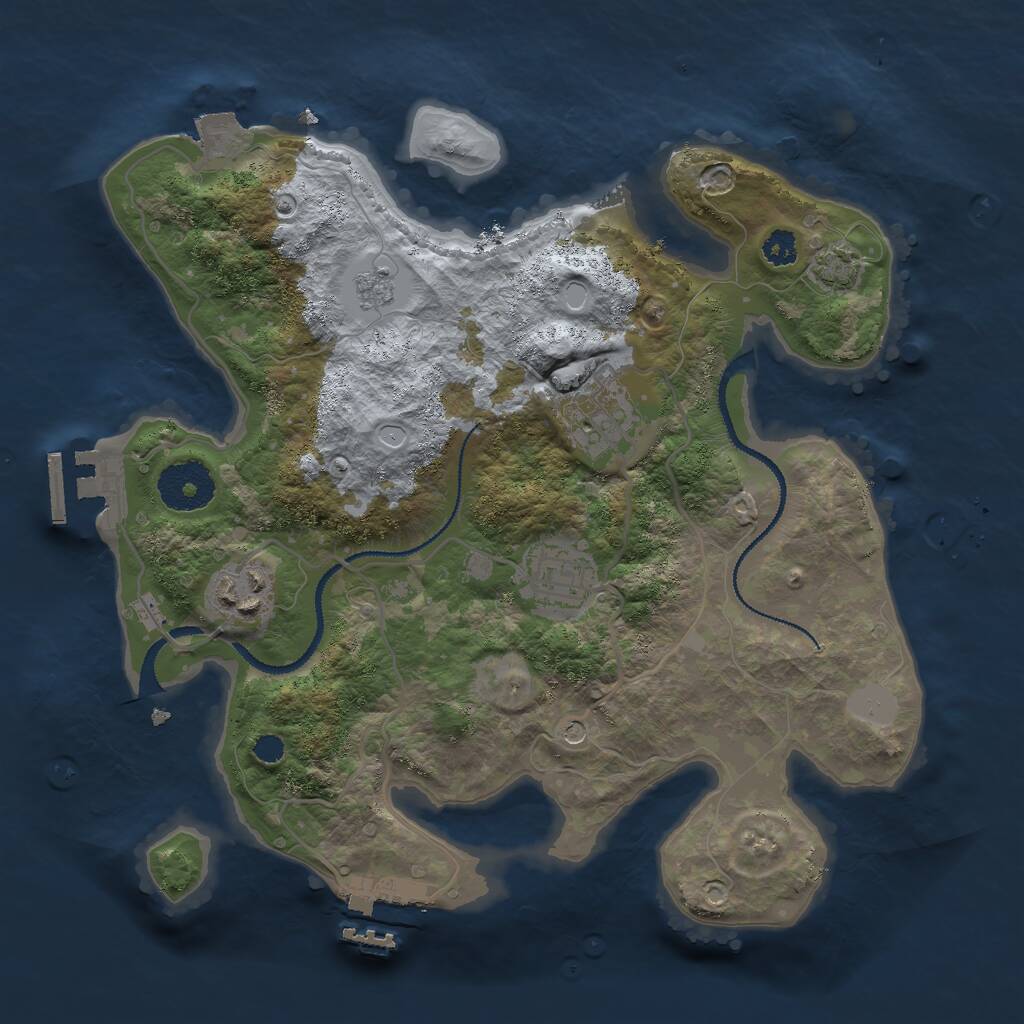Rust Map: Procedural Map, Size: 2900, Seed: 74678, 9 Monuments