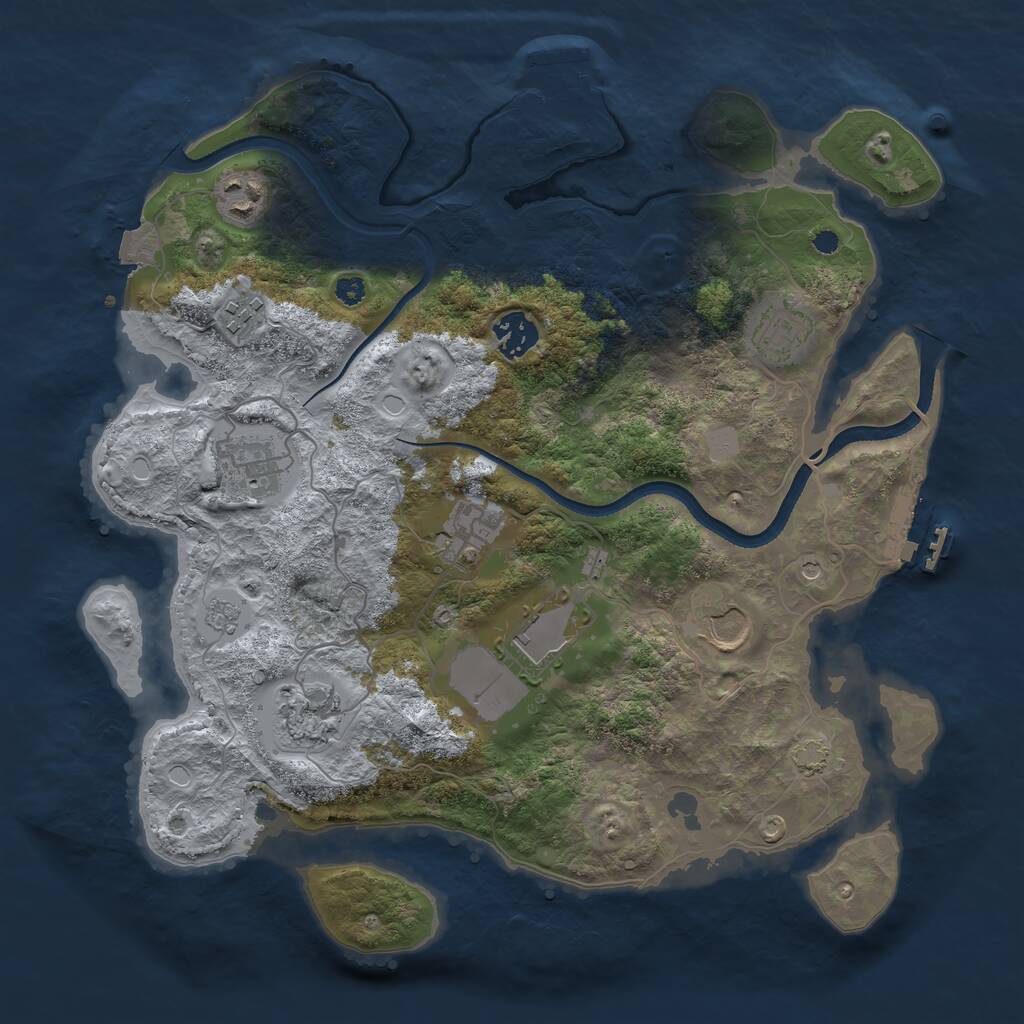 Rust Map: Procedural Map, Size: 3500, Seed: 5259577, 15 Monuments