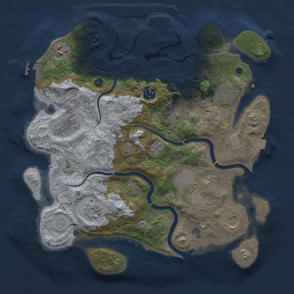 Rust Map: Procedural Map, Size: 3500, Seed: 5259577, 15 Monuments