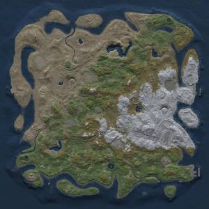 Thumbnail Rust Map: Procedural Map, Size: 4900, Seed: 648448, 16 Monuments