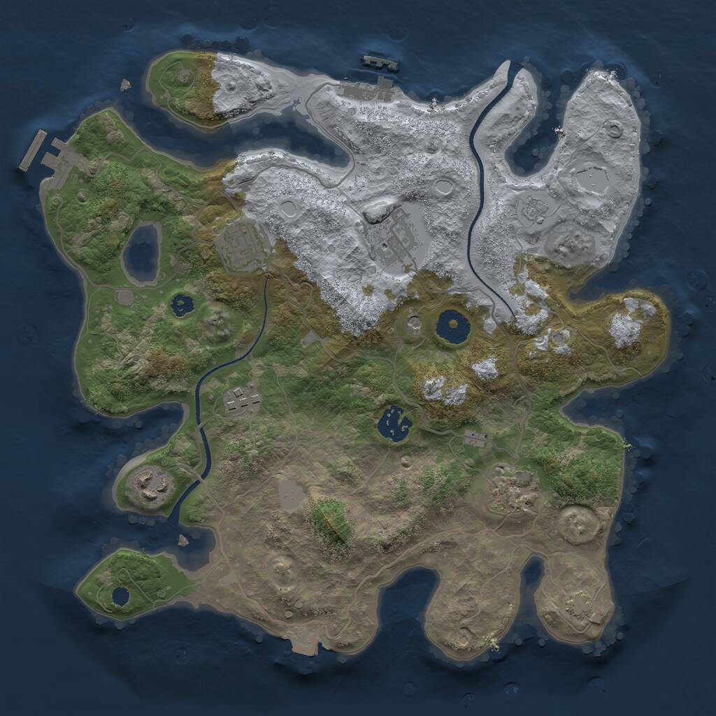 Rust Map: Procedural Map, Size: 3250, Seed: 4958673, 12 Monuments