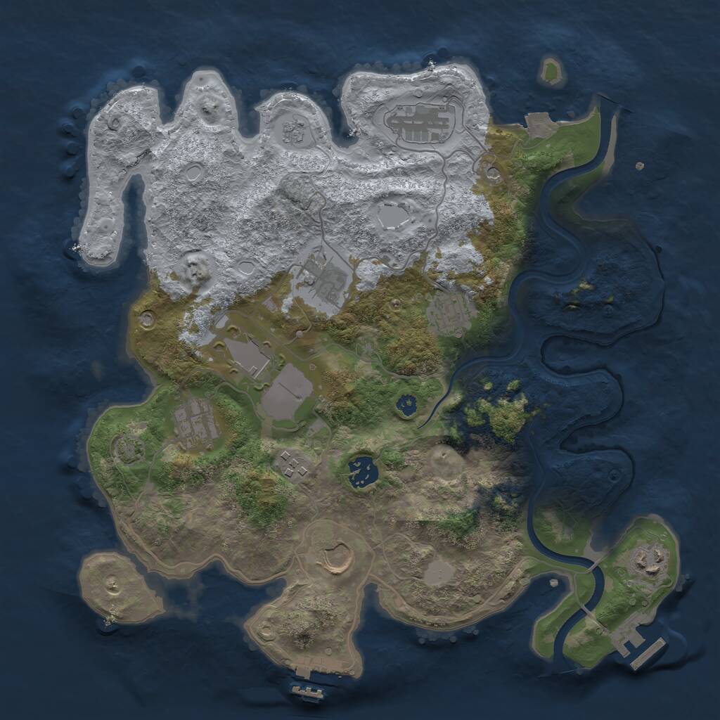 Rust Map: Procedural Map, Size: 3500, Seed: 2097880748, 15 Monuments