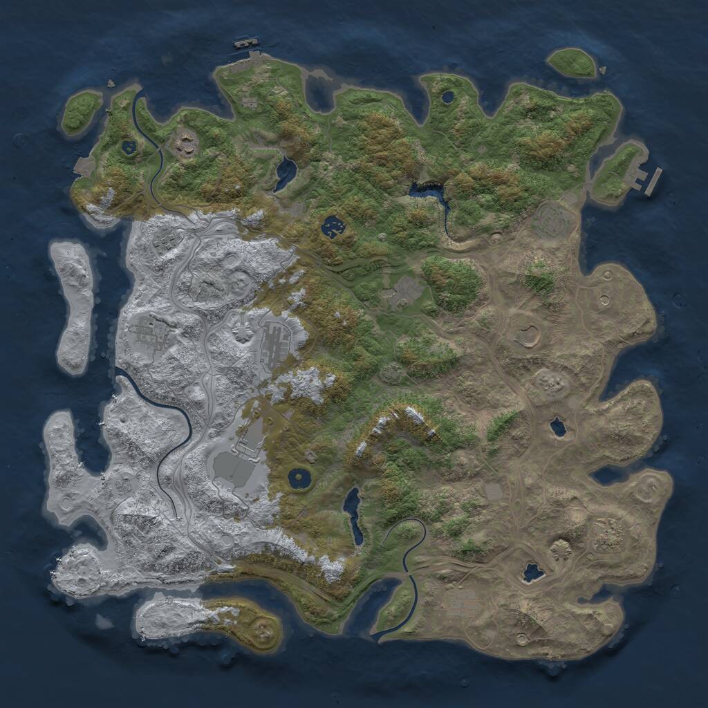 Rust Map: Procedural Map, Size: 4800, Seed: 1307208003, 17 Monuments