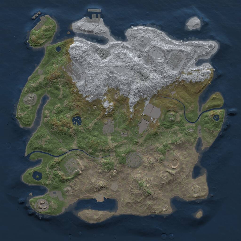 Rust Map: Procedural Map, Size: 3750, Seed: 174127486, 16 Monuments