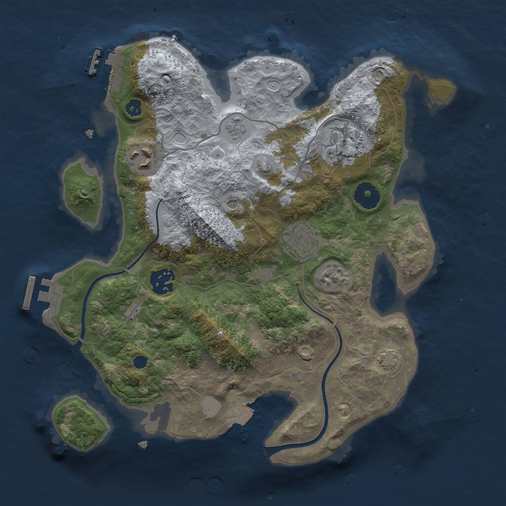 Rust Map: Procedural Map, Size: 3000, Seed: 120466041, 10 Monuments
