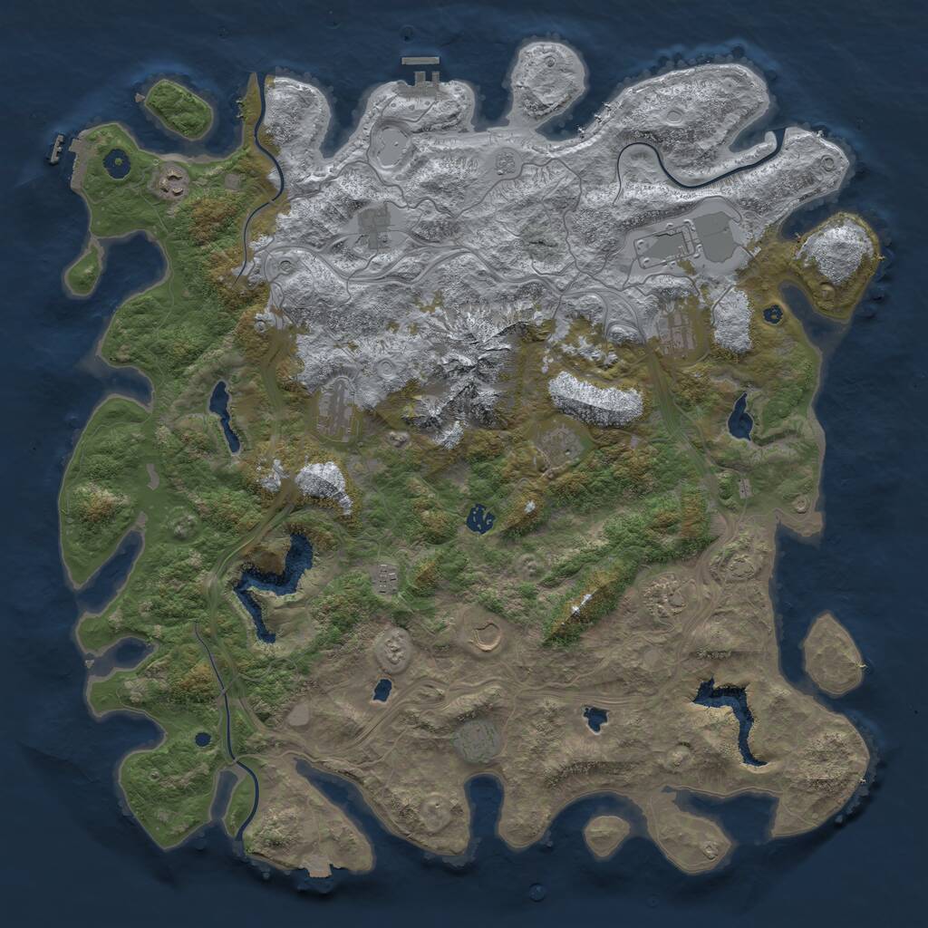 Rust Map: Procedural Map, Size: 5000, Seed: 1591472836, 17 Monuments