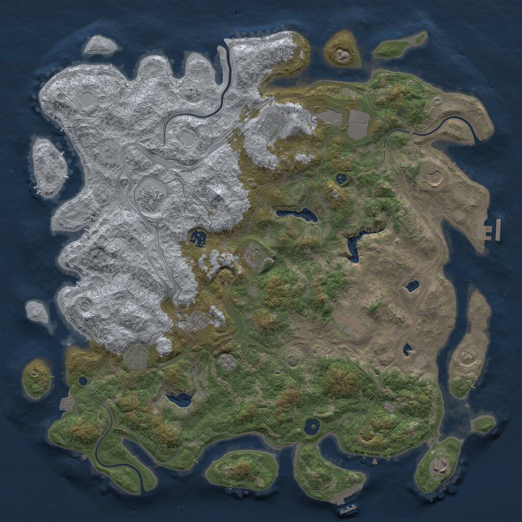 Rust Map: Procedural Map, Size: 4800, Seed: 1967644325, 17 Monuments