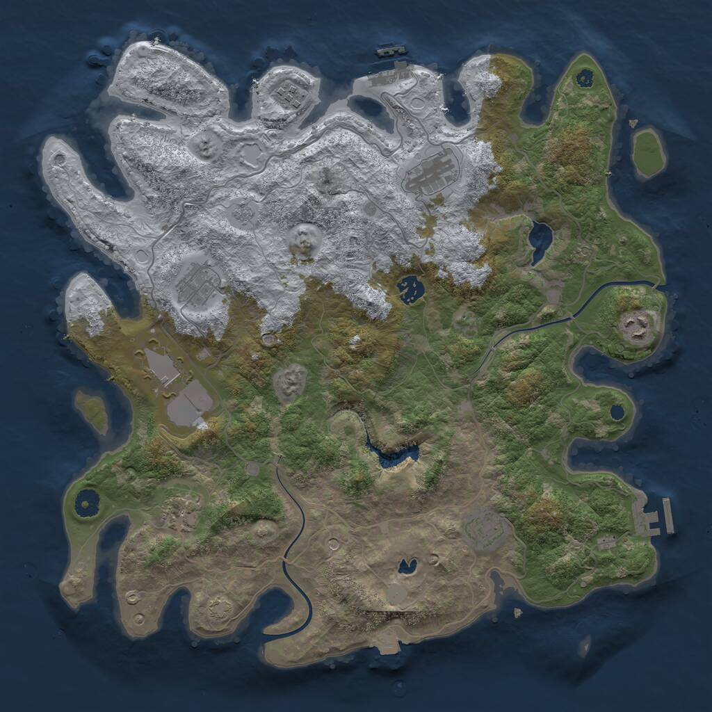 Rust Map: Procedural Map, Size: 4000, Seed: 179125701, 14 Monuments