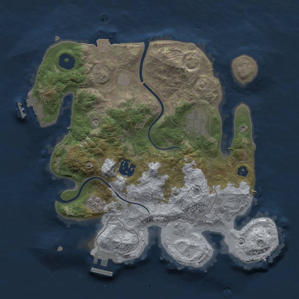 Rust Map: Procedural Map, Size: 2800, Seed: 195564011, 9 Monuments