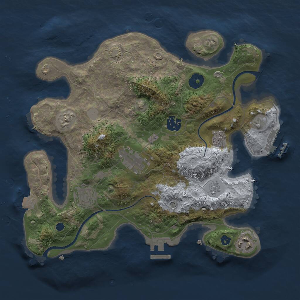 Rust Map: Procedural Map, Size: 3000, Seed: 821490597, 11 Monuments