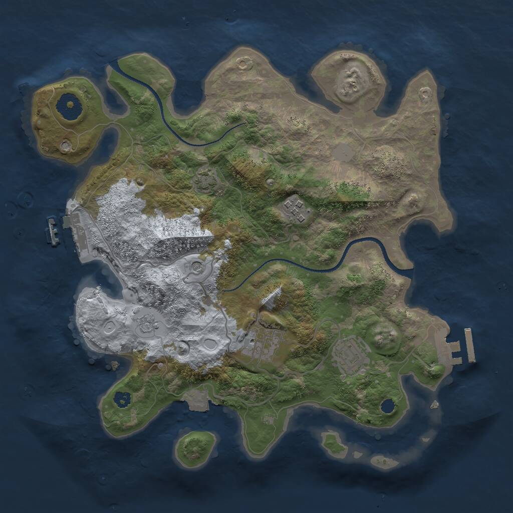 Rust Map: Procedural Map, Size: 3000, Seed: 339390804, 9 Monuments