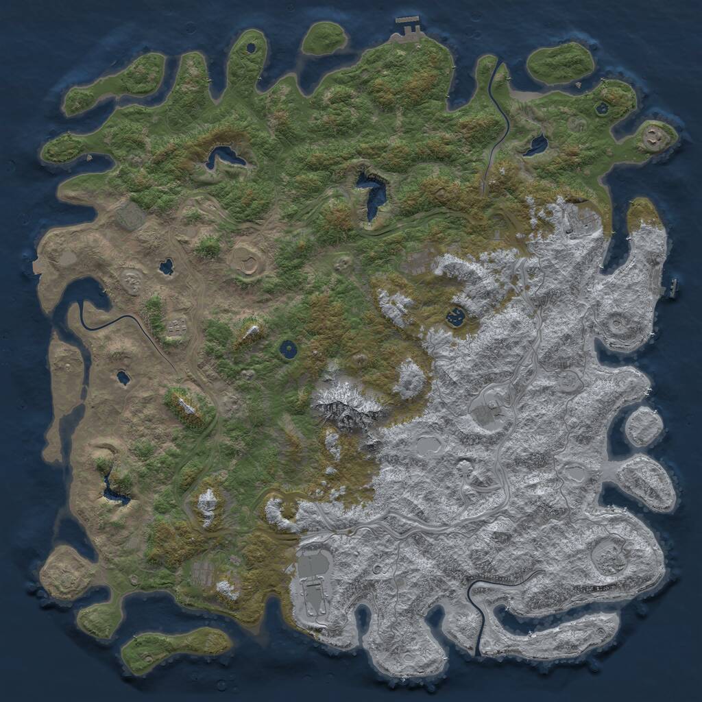 Rust Map: Procedural Map, Size: 6000, Seed: 22521, 17 Monuments