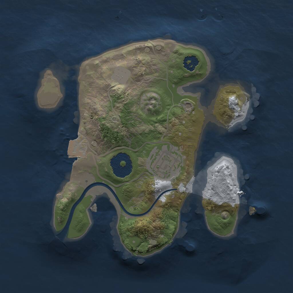 Rust Map: Procedural Map, Size: 1920, Seed: 1870929678, 2 Monuments