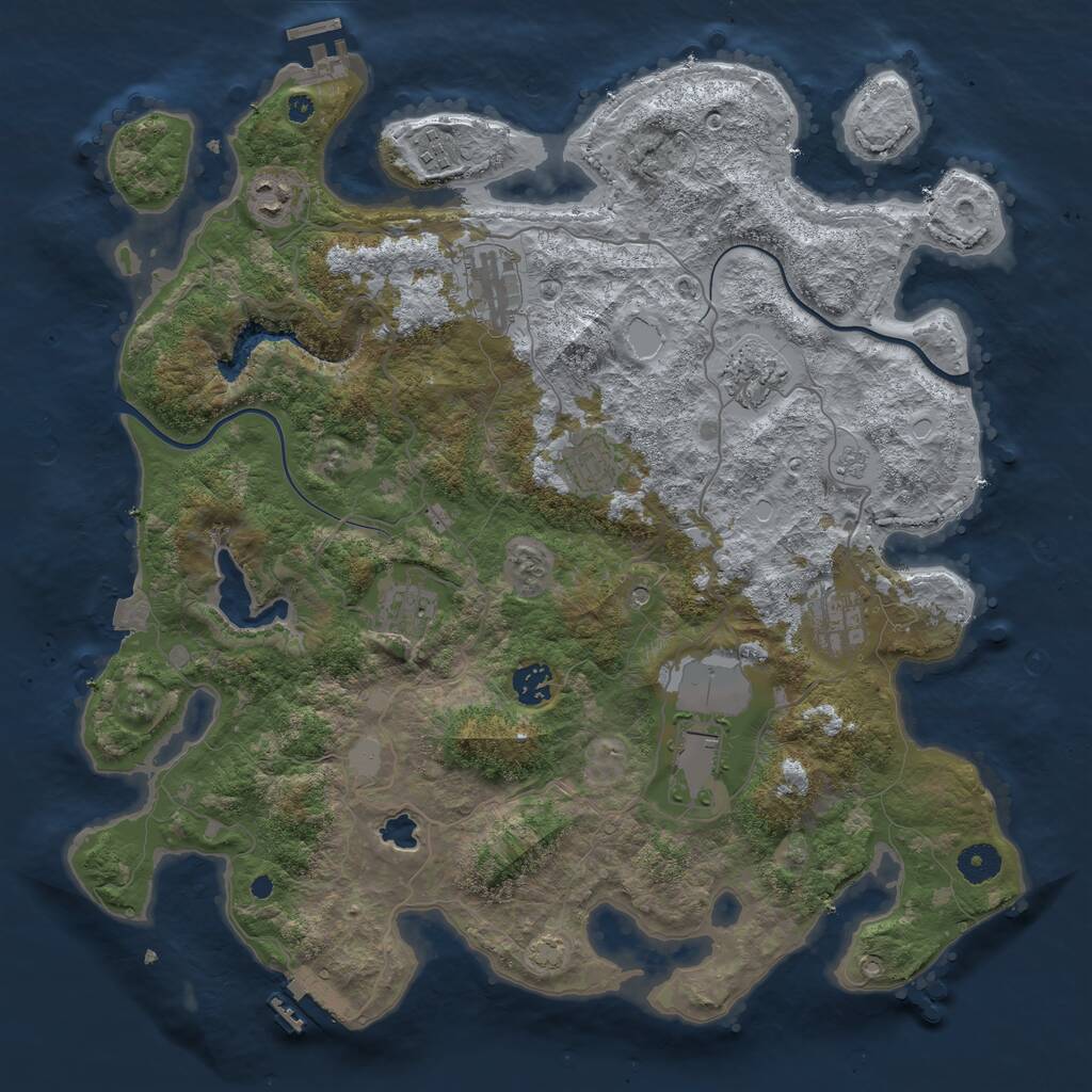 Rust Map: Procedural Map, Size: 4000, Seed: 26580, 15 Monuments