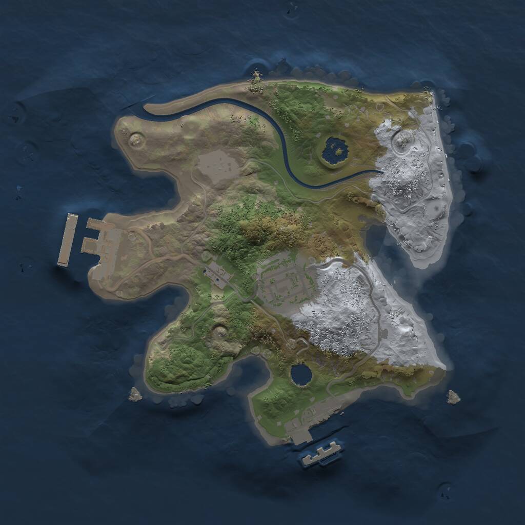 Rust Map: Procedural Map, Size: 2000, Seed: 96504750, 4 Monuments