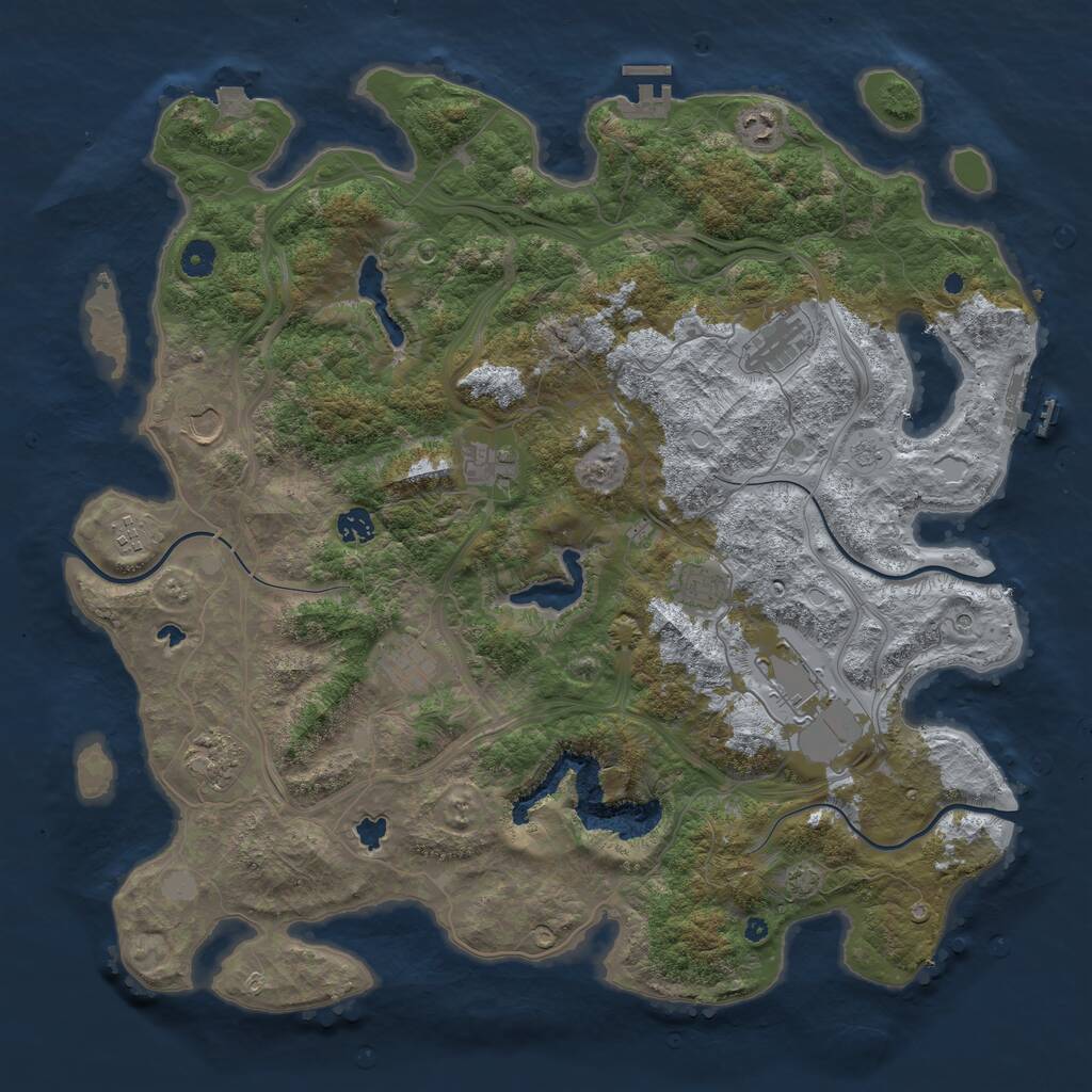 Rust Map: Procedural Map, Size: 4500, Seed: 652326094, 16 Monuments
