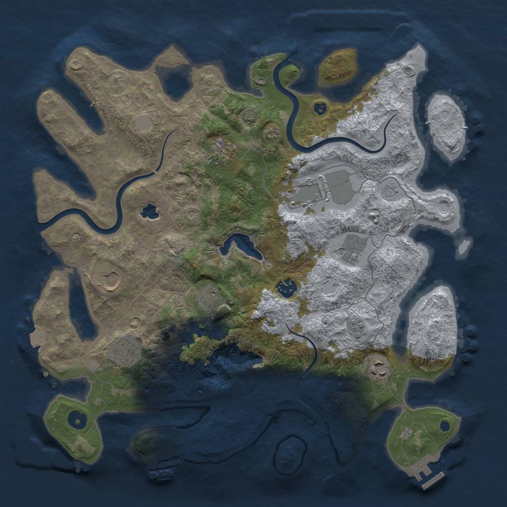 Rust Map: Procedural Map, Size: 4000, Seed: 1974684237, 15 Monuments