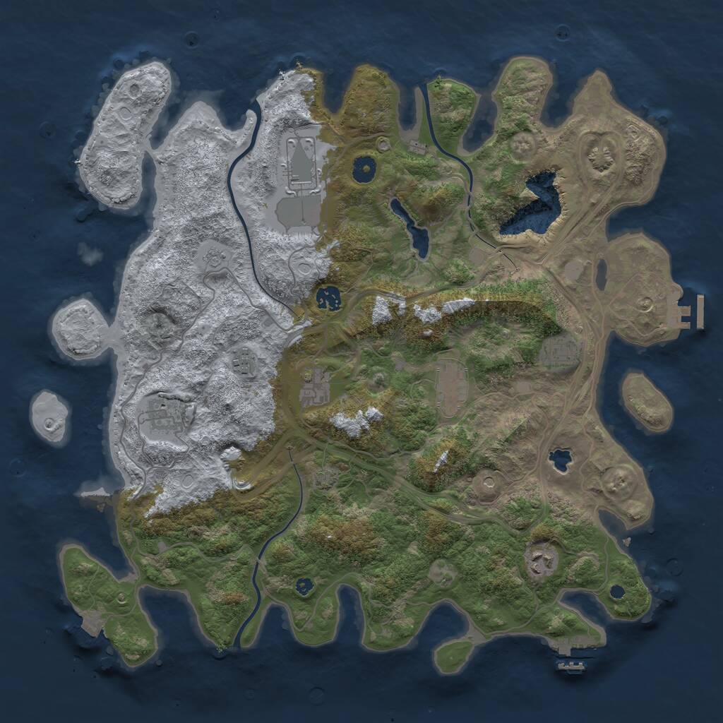 Rust Map: Procedural Map, Size: 4250, Seed: 365555925, 14 Monuments