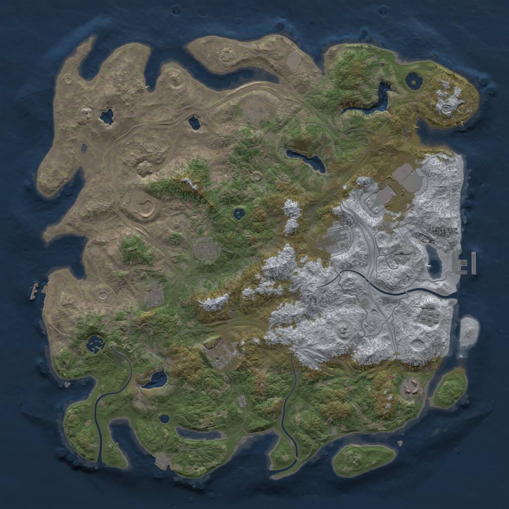 Rust Map: Procedural Map, Size: 4500, Seed: 84839823, 16 Monuments