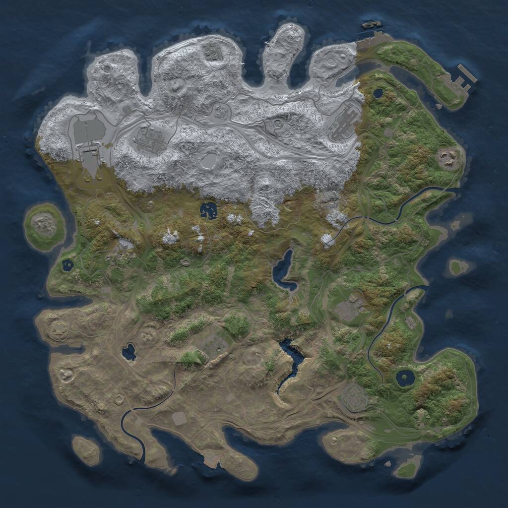 Rust Map: Procedural Map, Size: 4250, Seed: 32017577, 16 Monuments