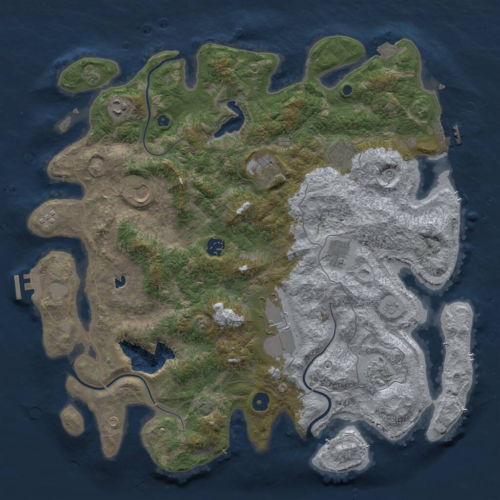 Rust Map: Procedural Map, Size: 4200, Seed: 1599469602, 15 Monuments