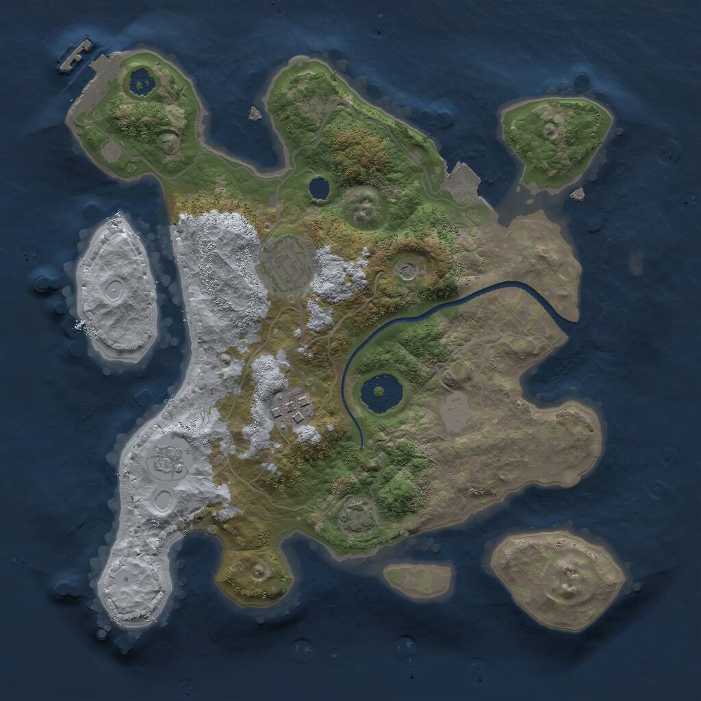 Rust Map: Procedural Map, Size: 2681, Seed: 766804057, 7 Monuments