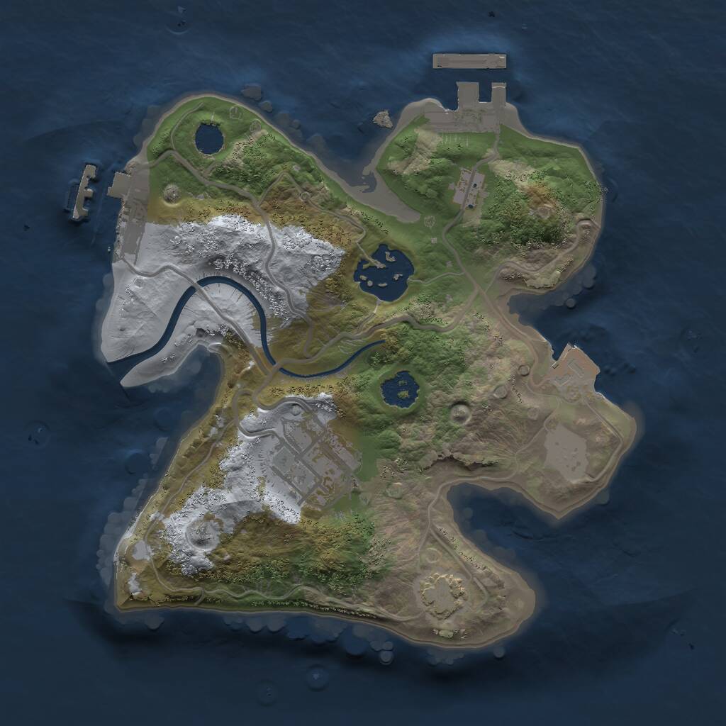 Rust Map: Procedural Map, Size: 2000, Seed: 483825665, 6 Monuments