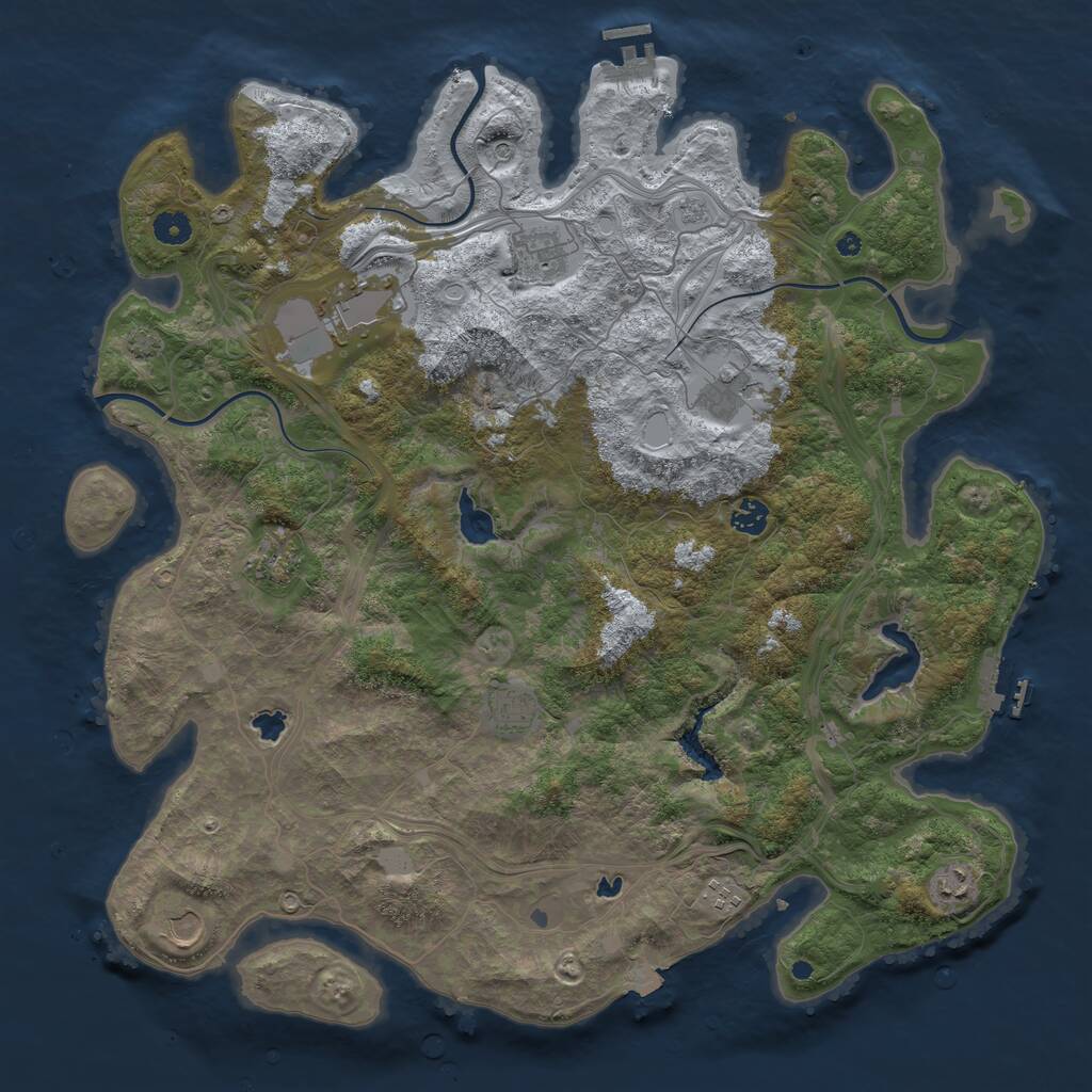 Rust Map: Procedural Map, Size: 4500, Seed: 383880719, 15 Monuments