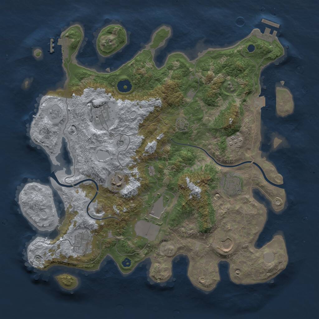 Rust Map: Procedural Map, Size: 3505, Seed: 12354, 13 Monuments