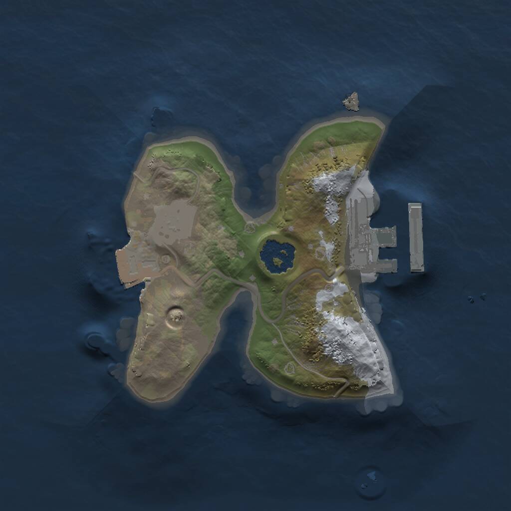 Rust Map: Procedural Map, Size: 1500, Seed: 3129, 2 Monuments