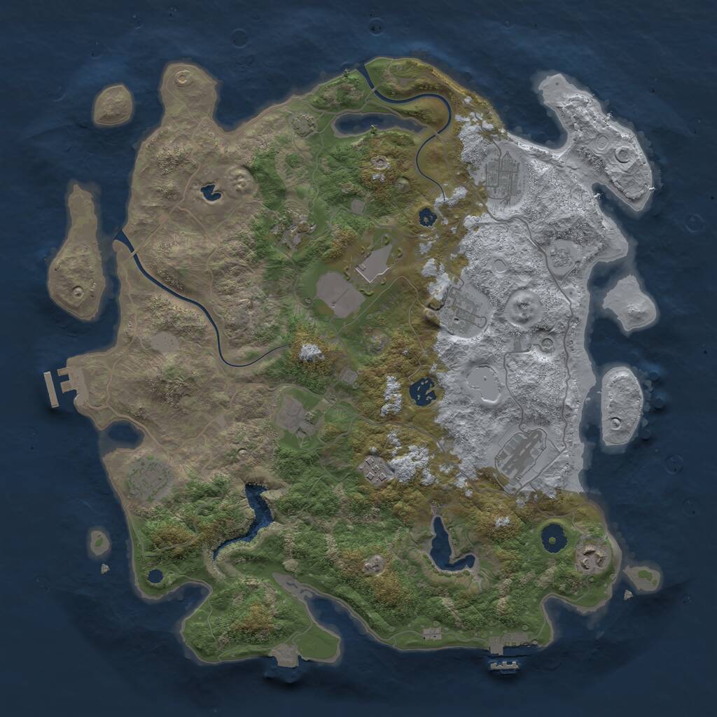 Rust Map: Procedural Map, Size: 4000, Seed: 1239000520, 16 Monuments