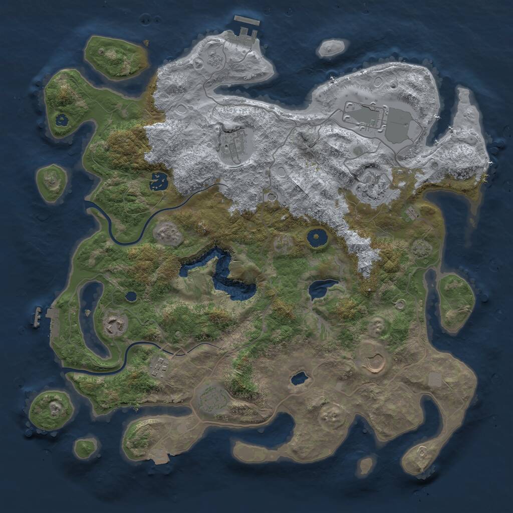 Rust Map: Procedural Map, Size: 4000, Seed: 6981, 14 Monuments