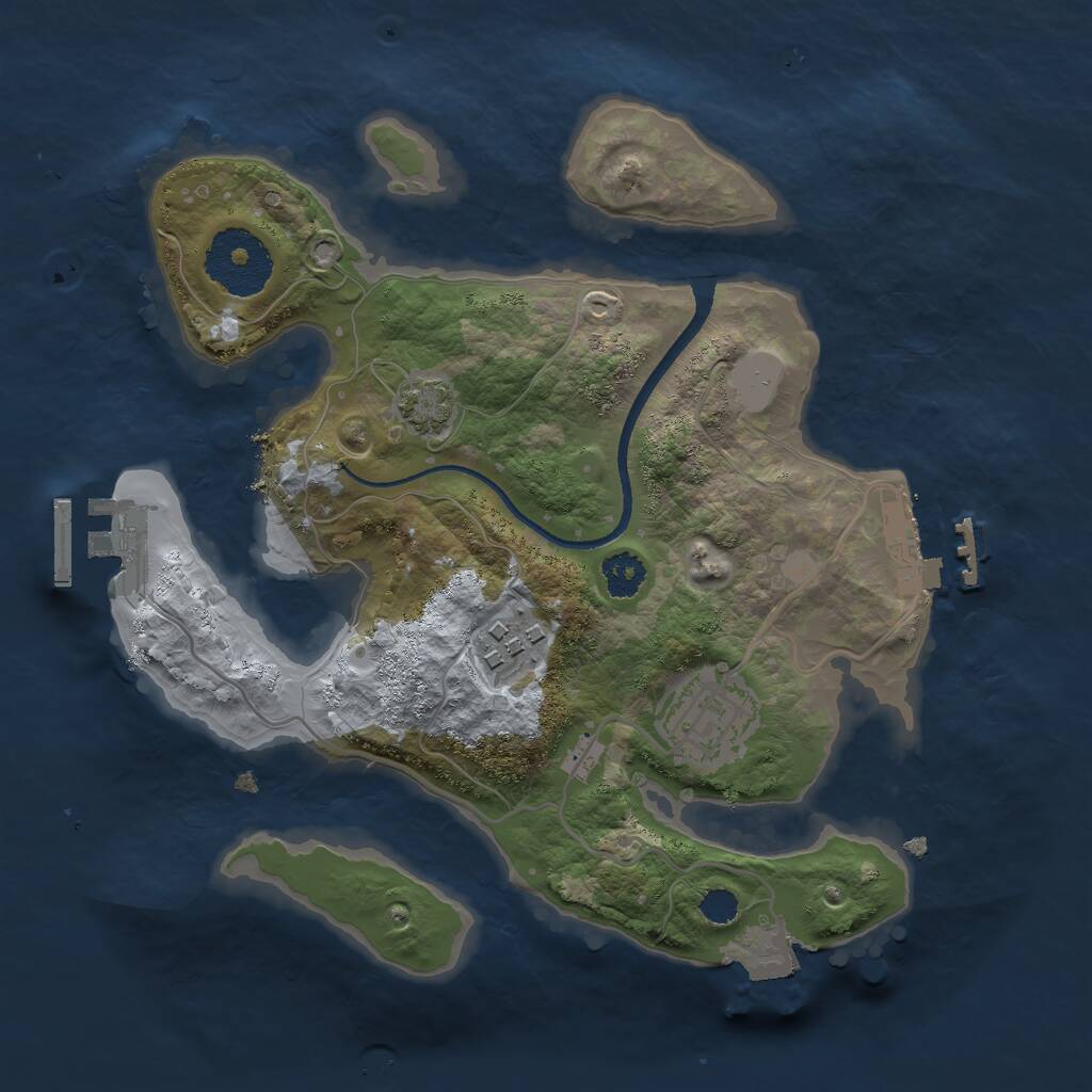 Rust Map: Procedural Map, Size: 2500, Seed: 944893952, 6 Monuments