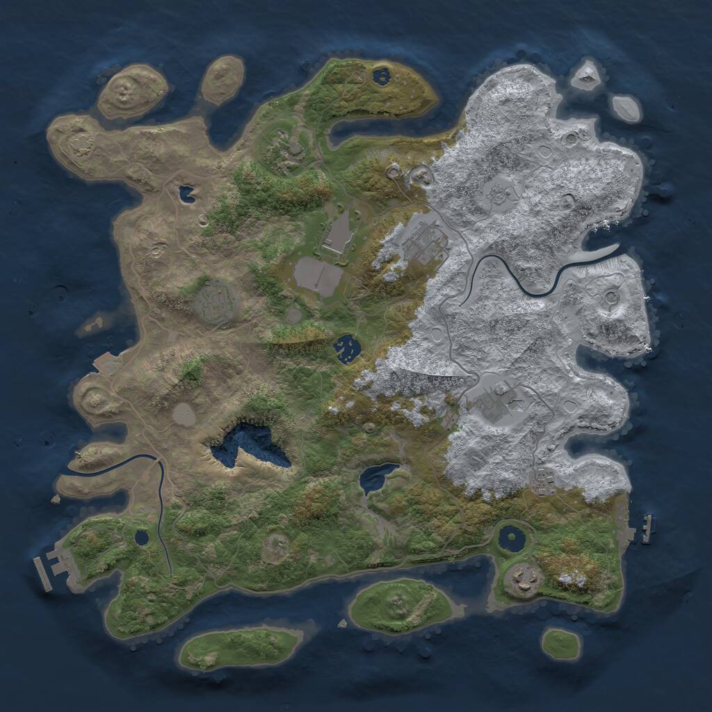 Rust Map: Procedural Map, Size: 4000, Seed: 1217204320, 14 Monuments