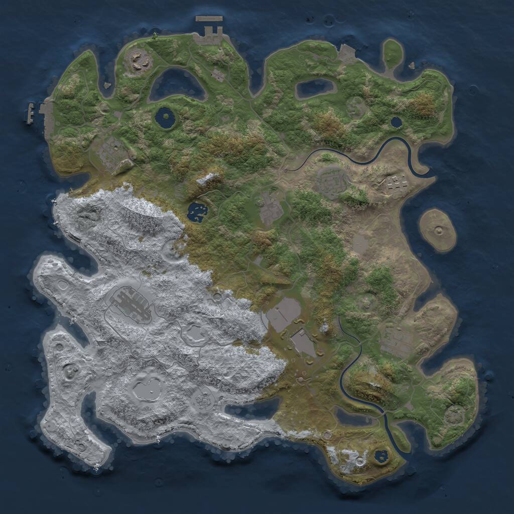Rust Map: Procedural Map, Size: 3850, Seed: 347242123, 15 Monuments