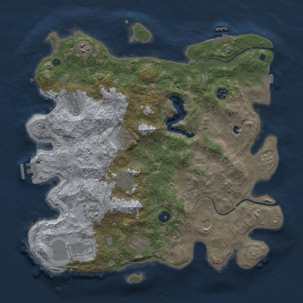 Rust Map: Procedural Map, Size: 4000, Seed: 71016, 16 Monuments