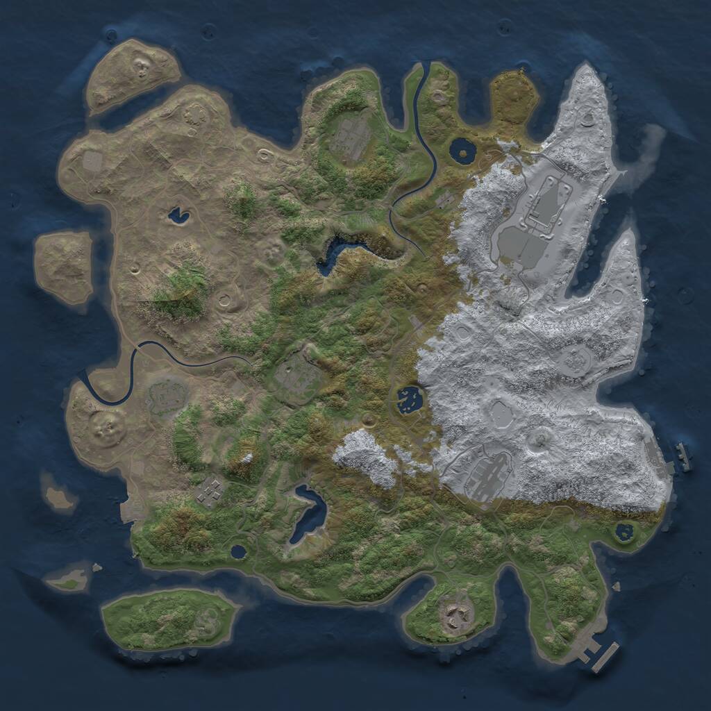 Rust Map: Procedural Map, Size: 4000, Seed: 190398, 14 Monuments