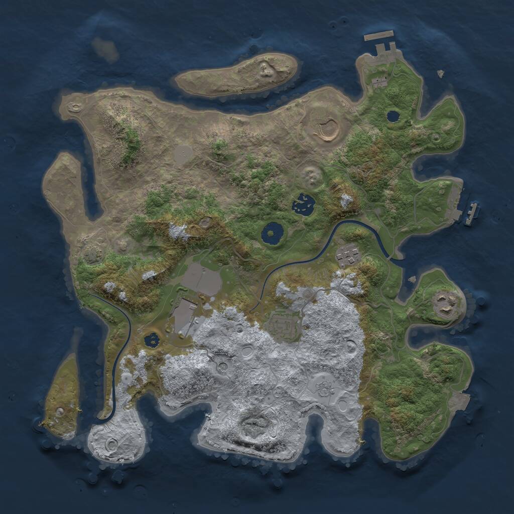 Rust Map: Procedural Map, Size: 3500, Seed: 1247406960, 12 Monuments