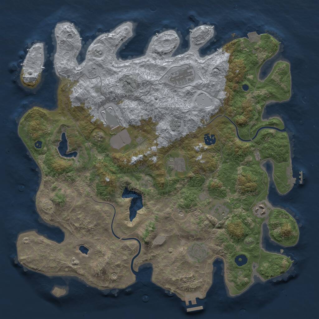 Rust Map: Procedural Map, Size: 4000, Seed: 1023142099, 14 Monuments