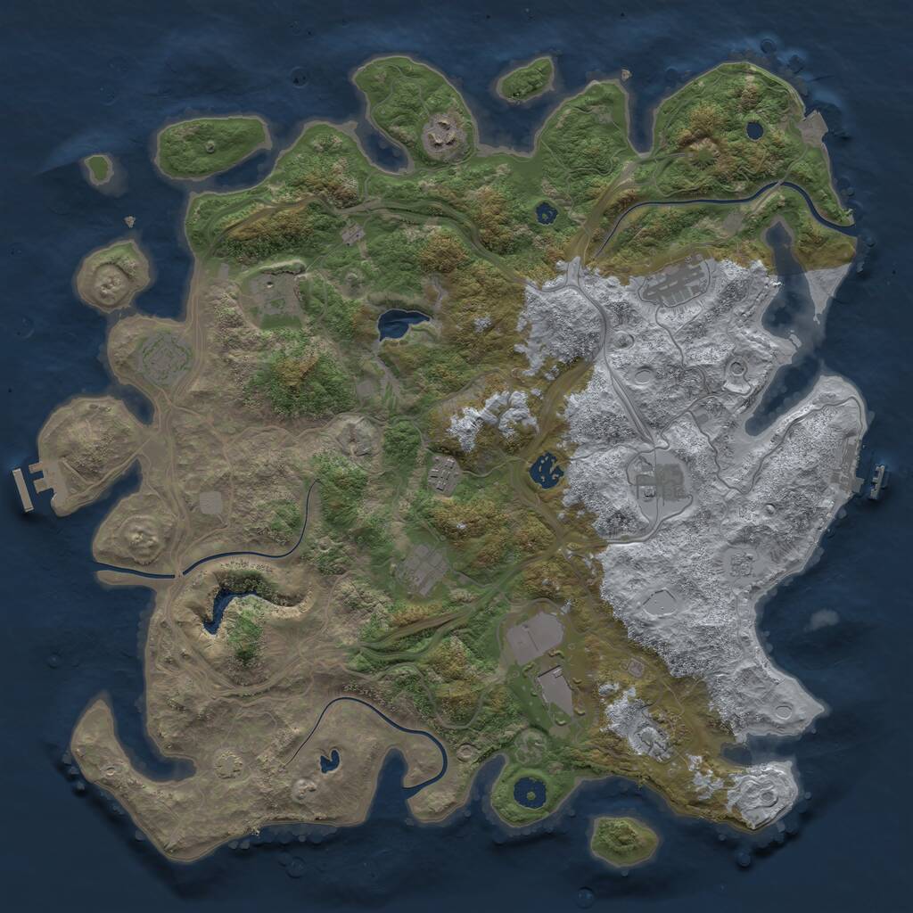 Rust Map: Procedural Map, Size: 4250, Seed: 153464704, 16 Monuments