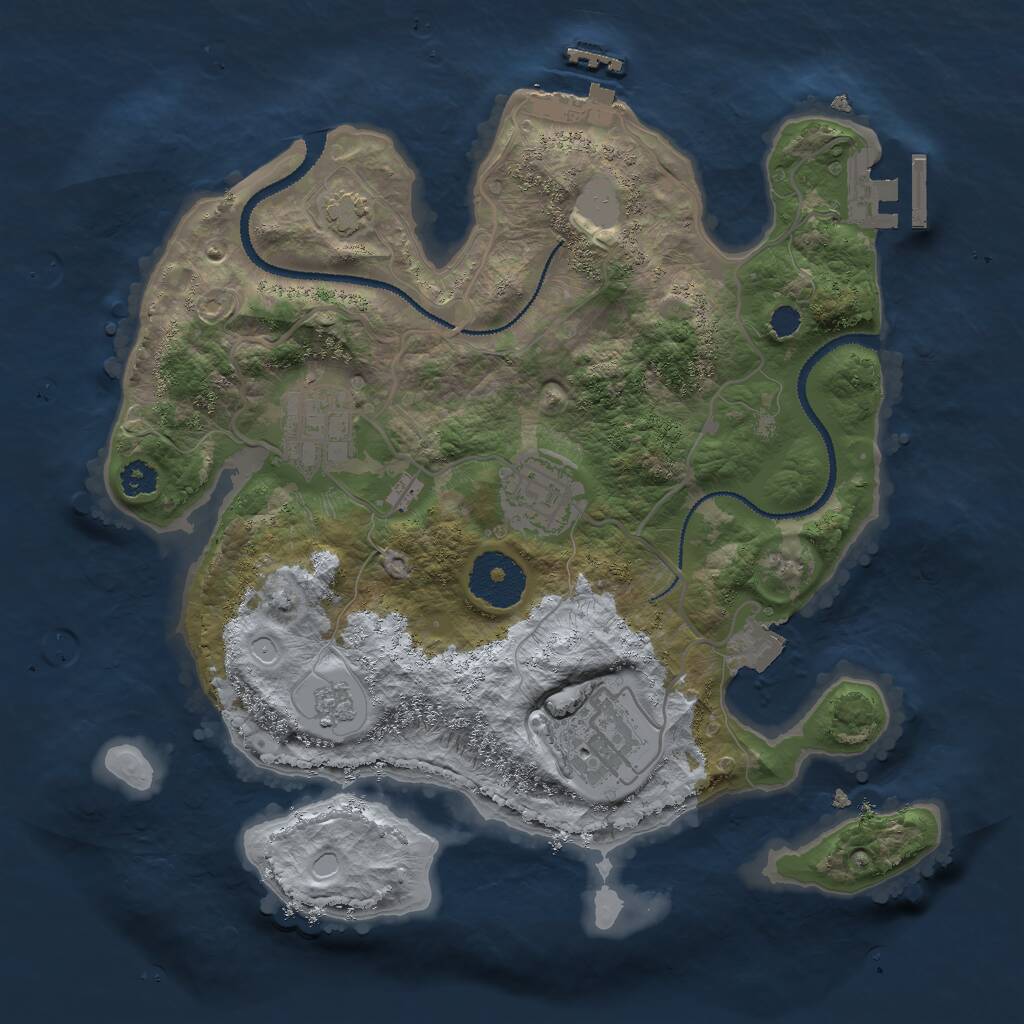 Rust Map: Procedural Map, Size: 2800, Seed: 1306890448, 8 Monuments
