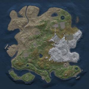 Thumbnail Rust Map: Procedural Map, Size: 3500, Seed: 2147016063, 14 Monuments