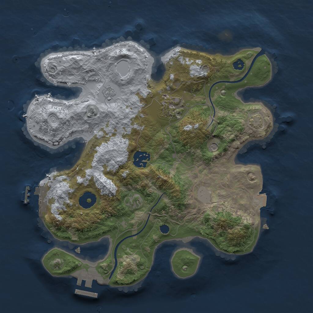 Rust Map: Procedural Map, Size: 2800, Seed: 18236329, 8 Monuments