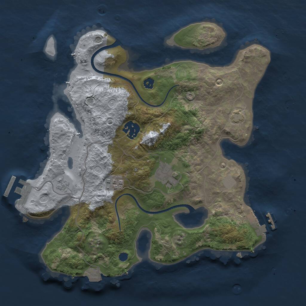 Rust Map: Procedural Map, Size: 2800, Seed: 1219894825, 8 Monuments